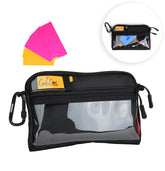 black pouch with color tag