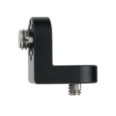 90-degree aluminum camera cage extension mount with 1/4 and 3/8 screws