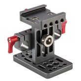 POWRIG camera accessories Universal Base Plate with Rod Clamp Rail Block for DSLR Cage -1631