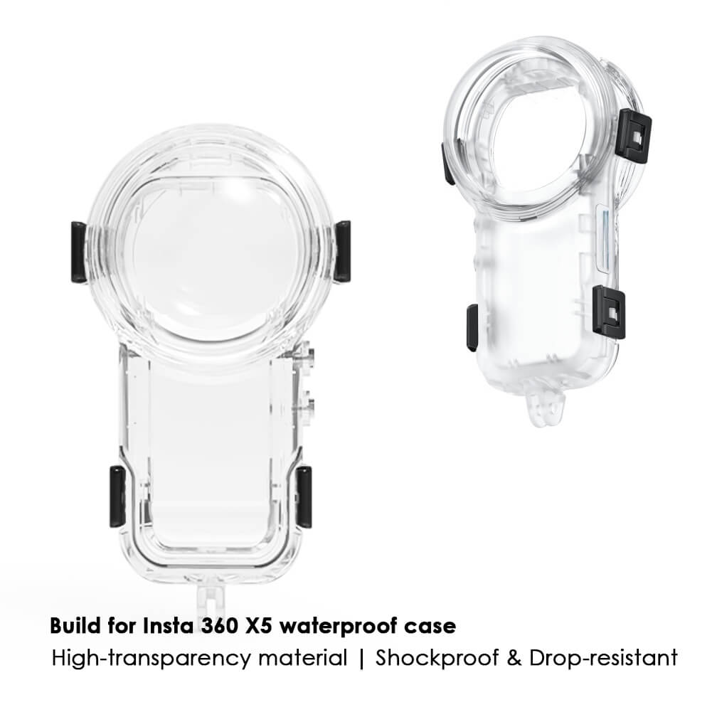 2 different angle of insta 360 X5 diving case