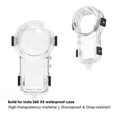2 different angle of insta 360 X5 diving case