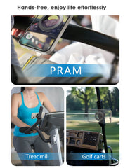 mount the iPhone on prams, teadmills, golf carts.