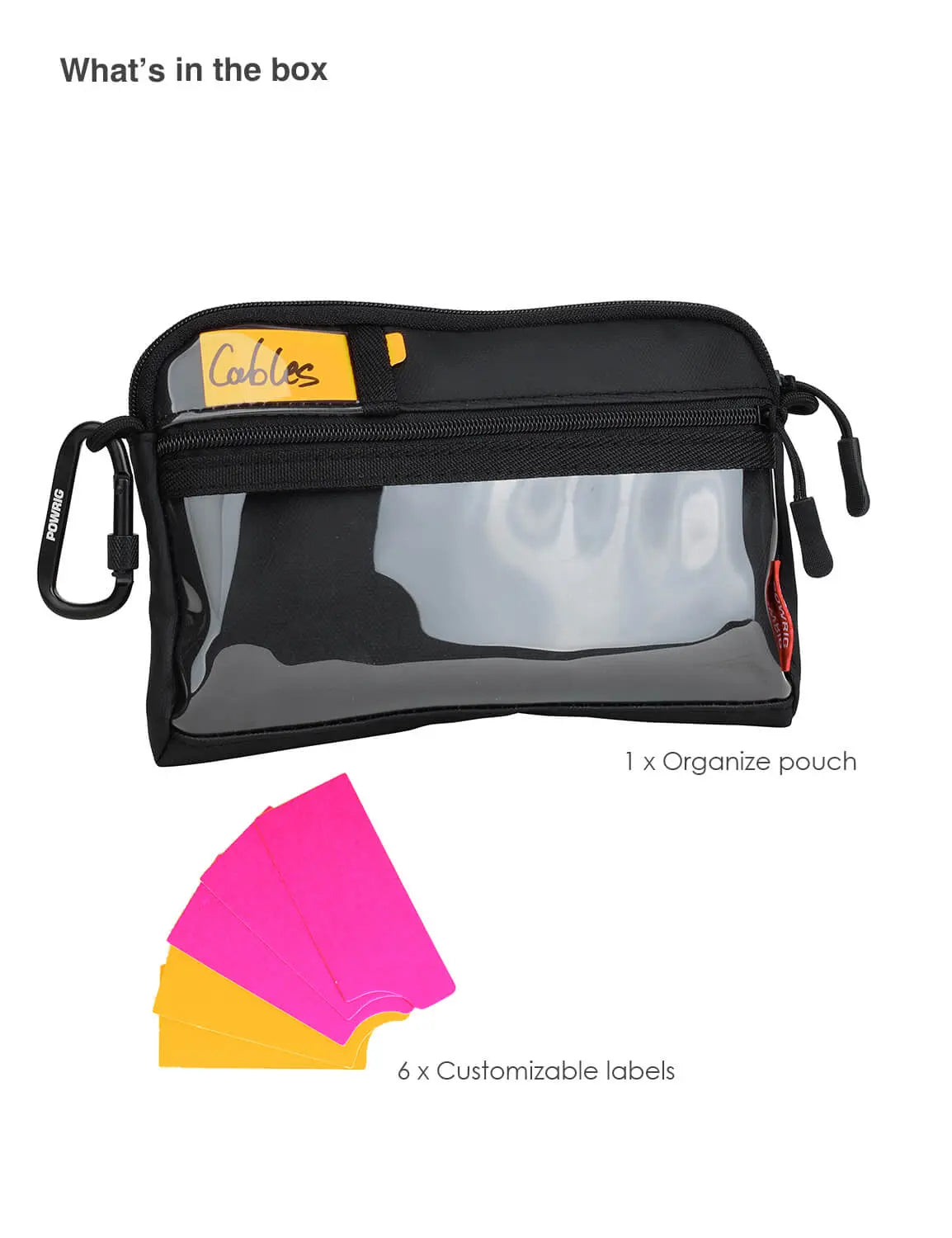 organize pouch with color tags