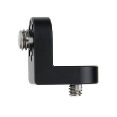 90-degree aluminum camera cage extension mount with 1/4 and 3/8 screws