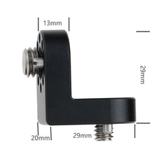 Aluminum 90° accessory mount for DSLR and cinema camera cages