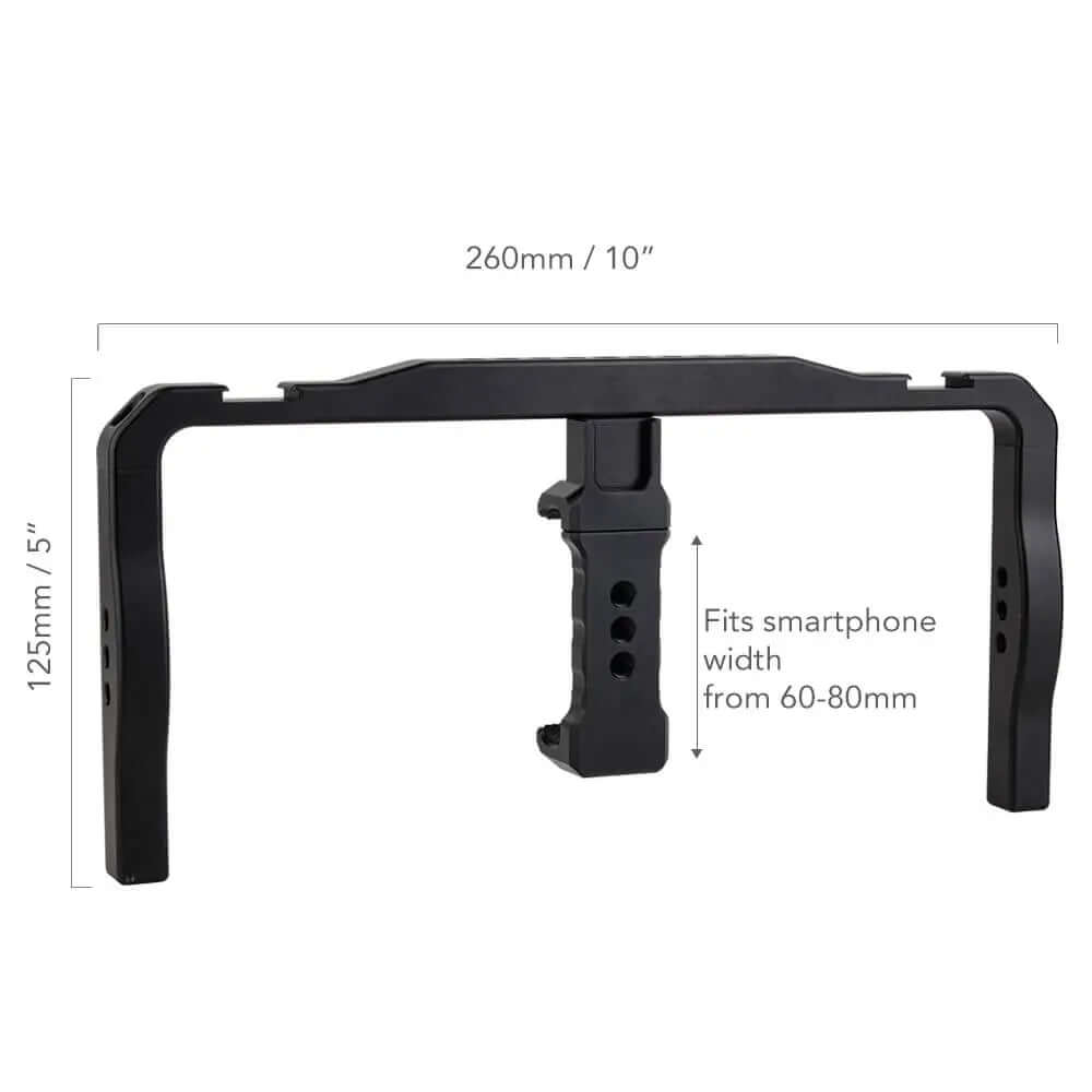 Aluminium Phone Rig POWRIG SR-26 Smartphone Video Rig | Aluminum Phone Cage, 3 Cold Shoes ...